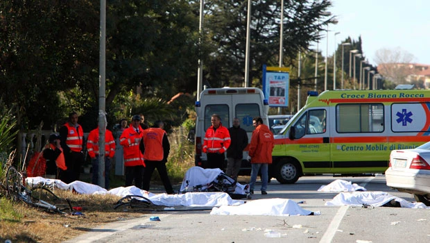 Car plows into group of cyclists in Italy, 8 dead