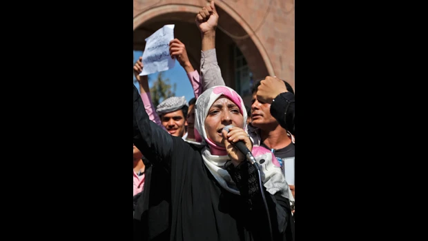 Yemenis protest arrest of woman activist