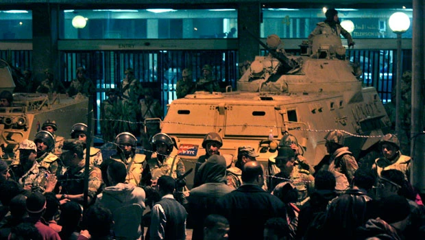 Last night, leaving Tahrir