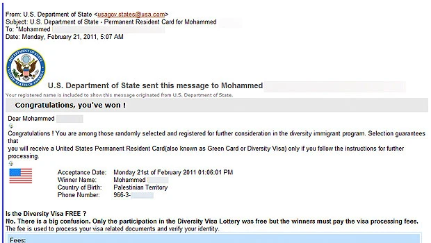 US visa scam gets personal