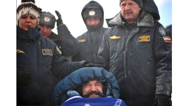NASA, Russian astronauts land in Kazakh steppe