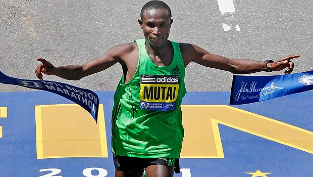 Kenya's Mutai wins Boston in record 2:03:02