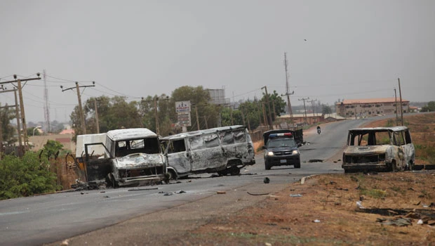 Charred corpses line road after Nigeria vote riots