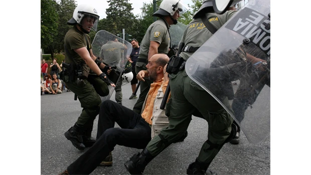 Greece crippled by protests, strike over austerity