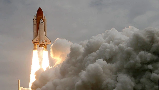 US space shuttle leaves Earth on final flight