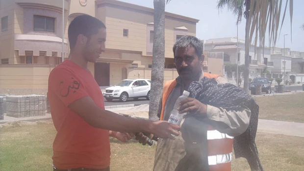 Small gesture but a big help to those who toil in summer heat
