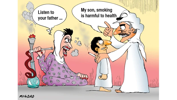 Children imitate smoking parents