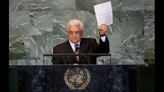 Abbas stakes Palestinian claim to state at UN