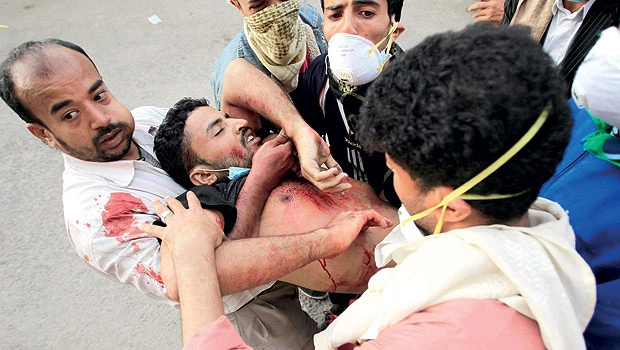 Blood flows in the streets of Sanaa