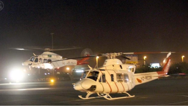 Air ambulances evacuate victims of highway crash