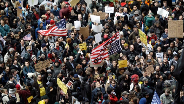 Occupy protesters march on NYC financial district