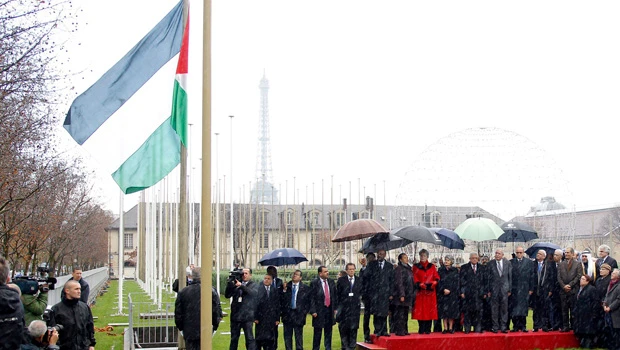 New member Palestine raises flag at UNESCO