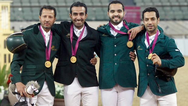 Saudi team wins gold in Arab Games men’s show-jumping