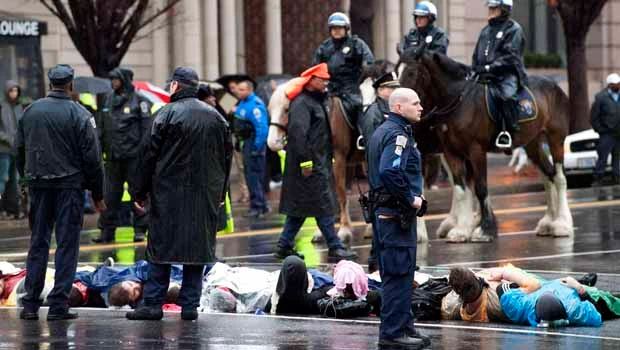 Protesters shut down Washington’s lobbyist street