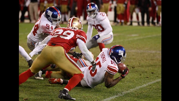 Giants edge 49ers to set up Pats rematch