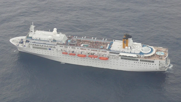 Costa Cruises liner towed to Indian Ocean island