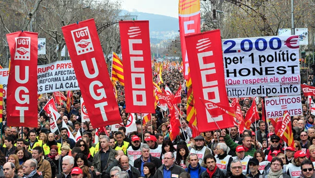 Thousands protest Spain’s new labor reforms
