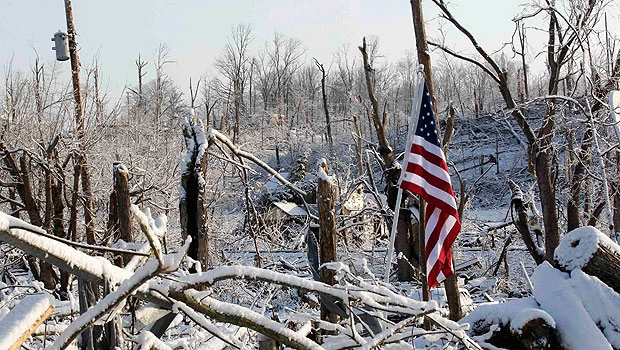 Baby dropped in field by tornado dies