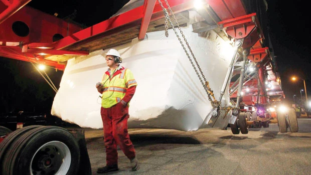 340-ton rock of art begins rolling to LA