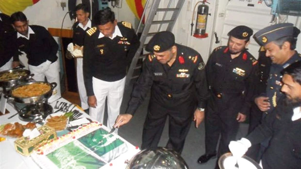Pak naval ship Babur docks in Jubail
