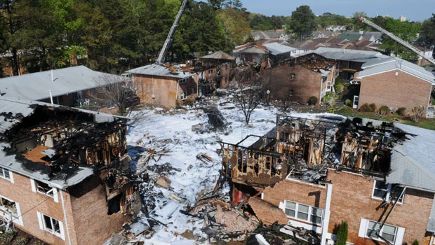Many elderly homeless after US Navy jet levels apartments