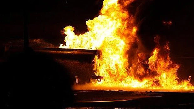 Gas tanker catches fire in Jubail