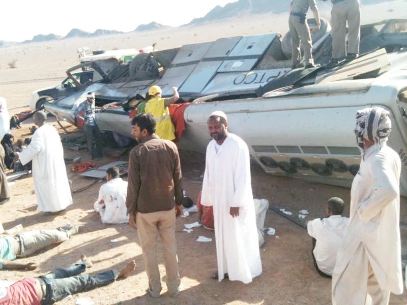 SAPTCO bus overturns, five killed