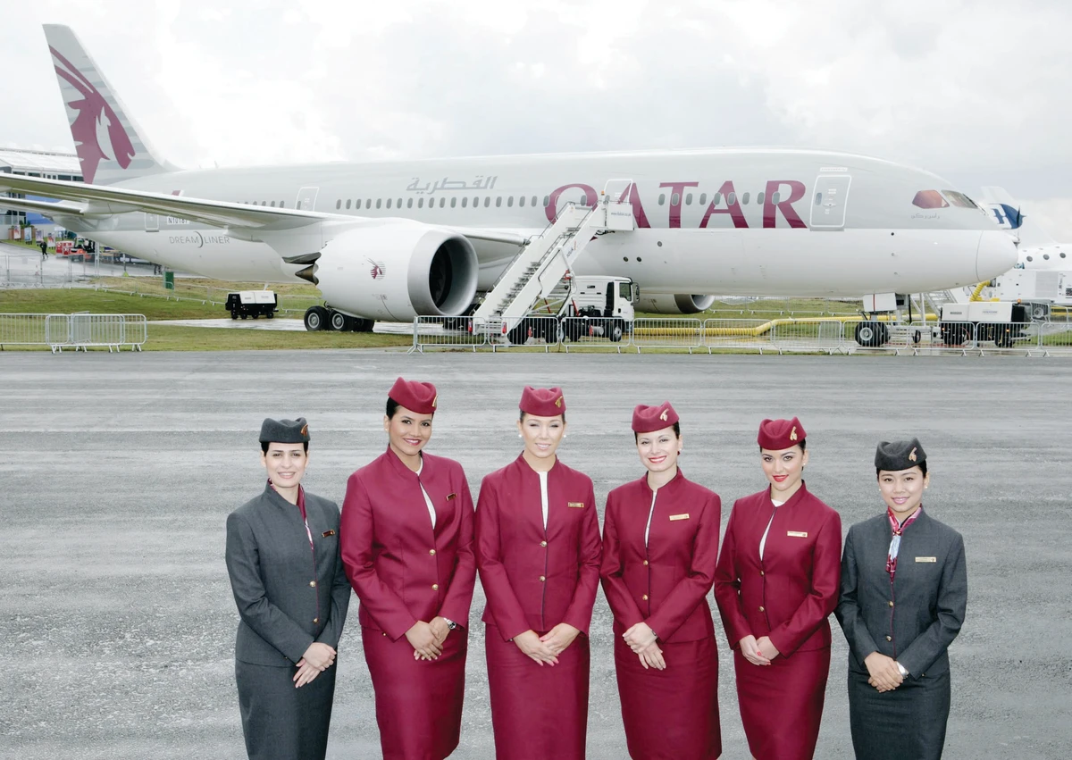 Qatar Airways' Dreamliner soars at Farnborough Air show