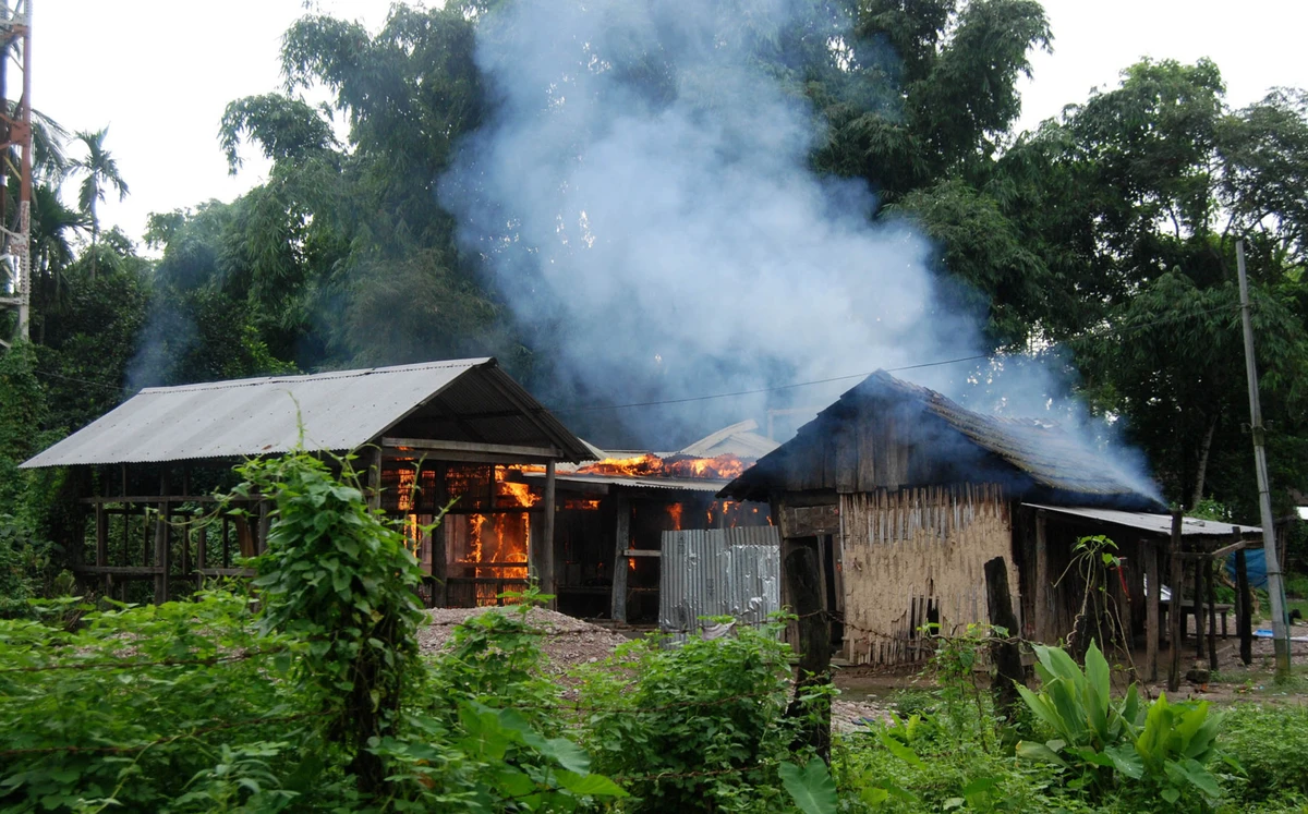 80 homes burned as groups clash in northeast India