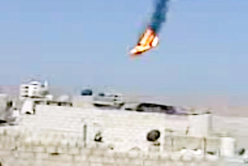 Syrian military helicopter downed in Damascus