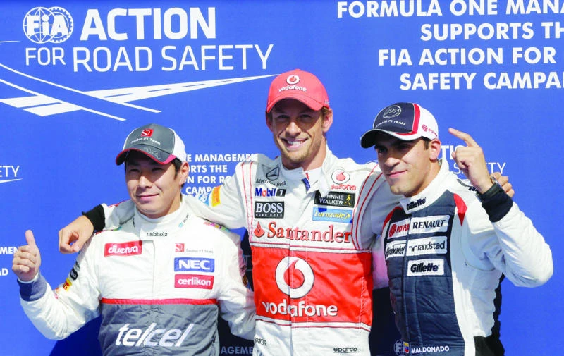 Button takes pole position for Belgian GP