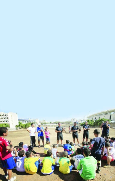 Young refugee footballers in Lebanon get star treatment