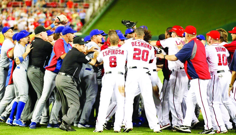 Nationals sweep Cubs in fight-filled game