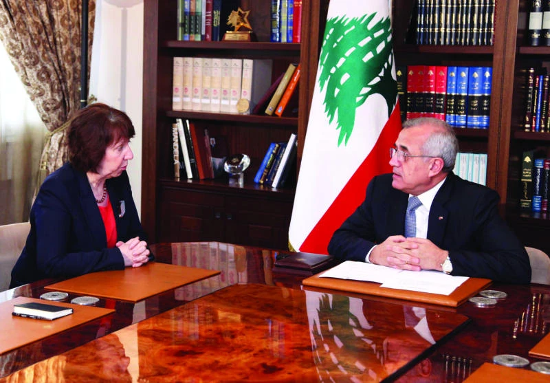 EU’s Ashton warns against political vacuum in Lebanon