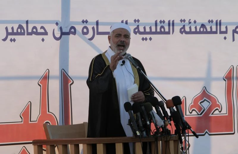 Hamas leader slams 'outlaw' Israel, Assad regime in Eid sermon