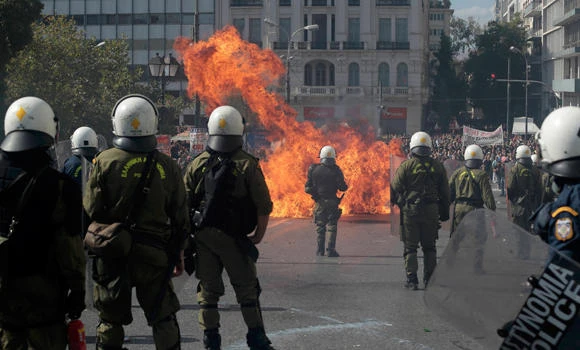 Clashes at Greek protest ahead of EU summit in Brussels
