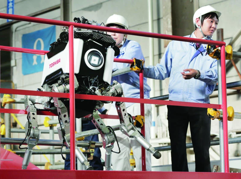 Toshiba shows four-legged robot for nuke disaster