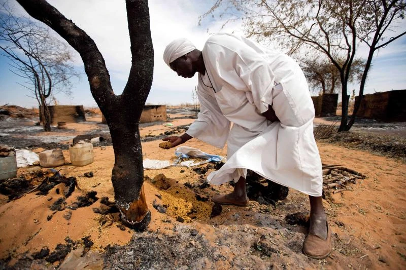 Homes burned at Darfur attack site
