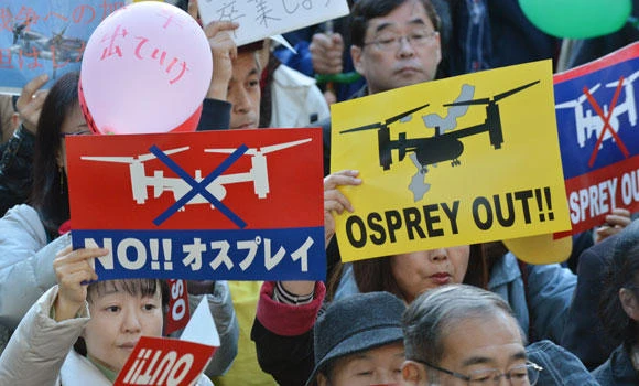 Protests in Tokyo against US Osprey aircraft