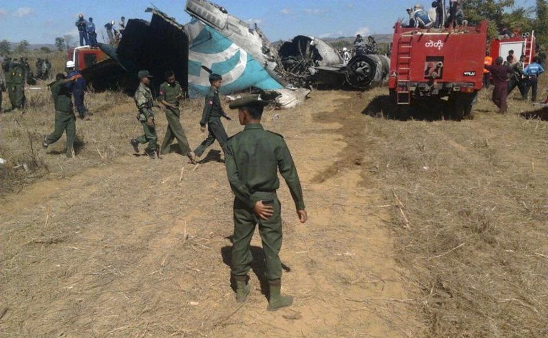 Airliner lands on Myanmar road in fog; 2 killed
