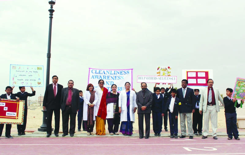 Health run, cleanliness campaign at Indian school