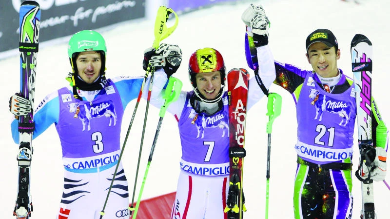 Hirscher wins night slalom, moves to 2nd overall