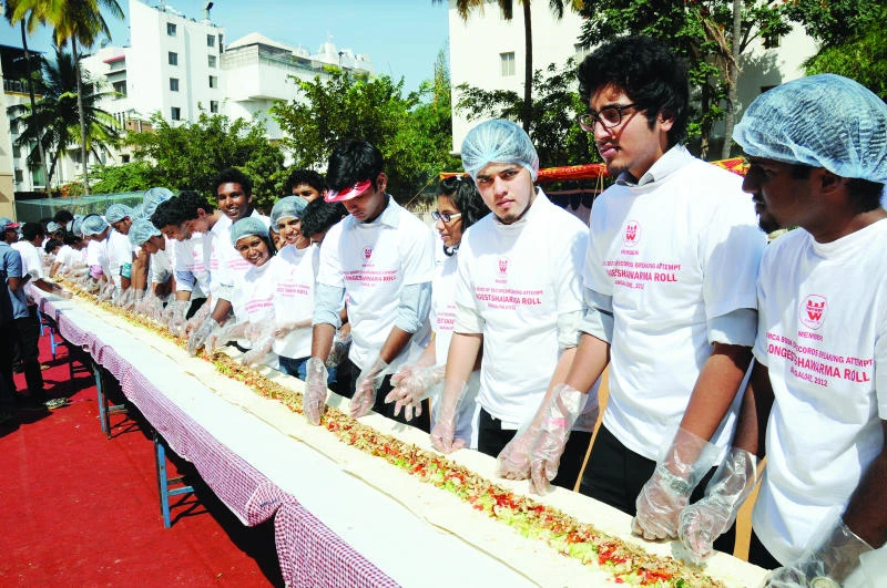 Bangalore rolls out 42.6 m shawarma to break record