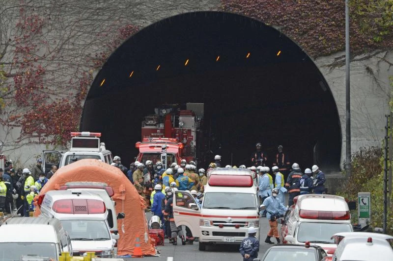Charred bodies found in Japan tunnel collapse