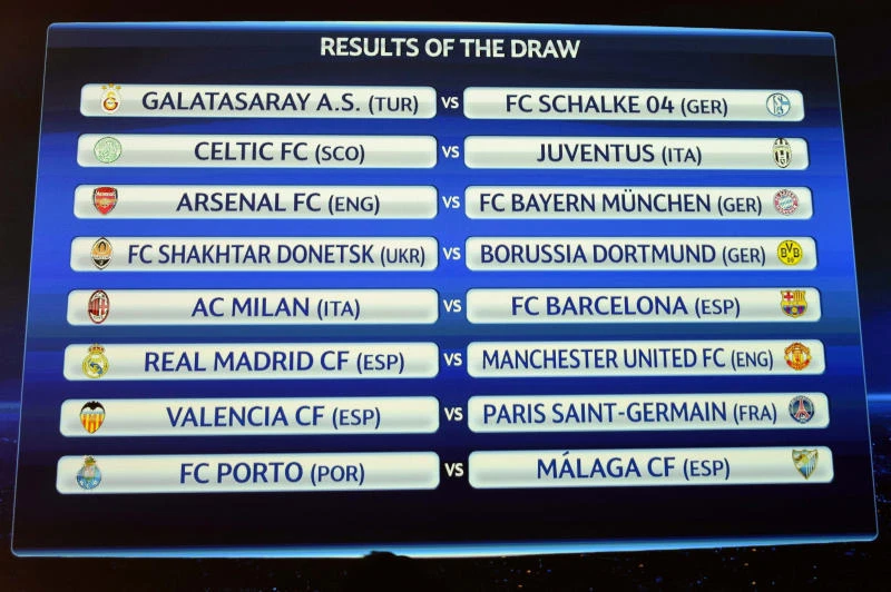 Milan-Barca, Madrid-United top last-16 line-up