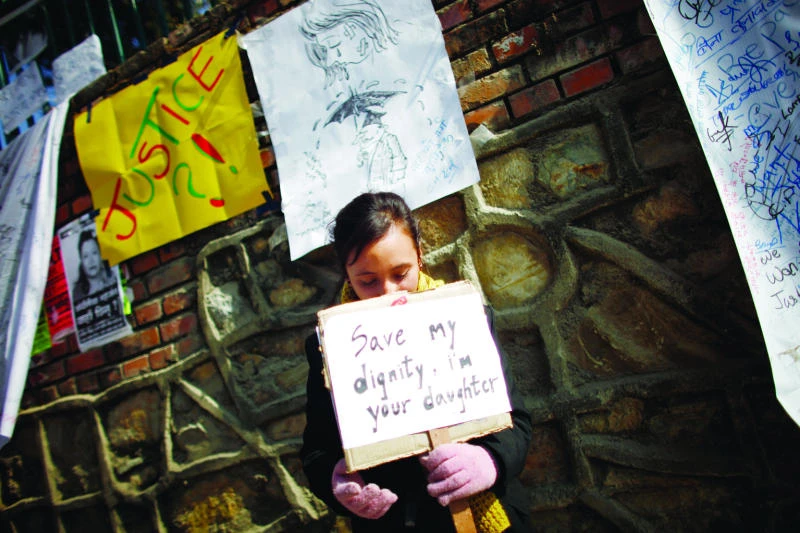 Nepalese protesters stage anti-rape street drama
