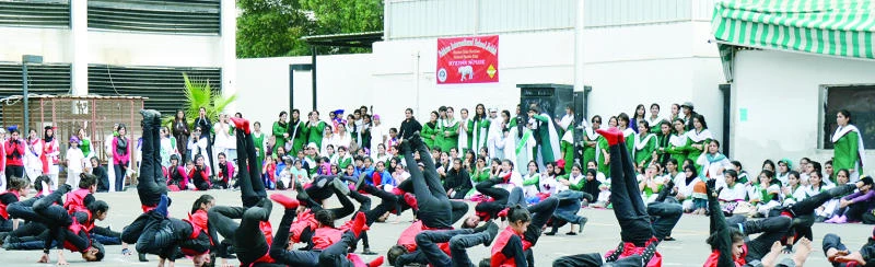 PISJ girl students show teamwork at sports day