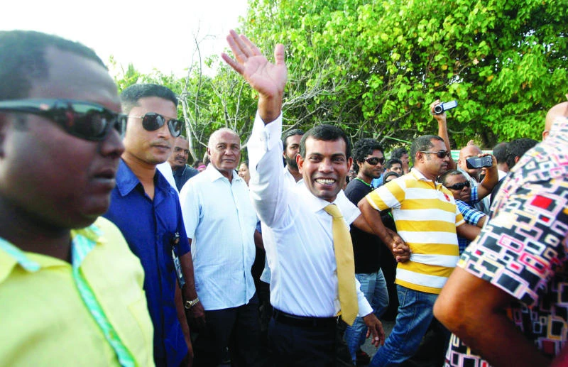Ex-Maldivian leader exits Indian Embassy