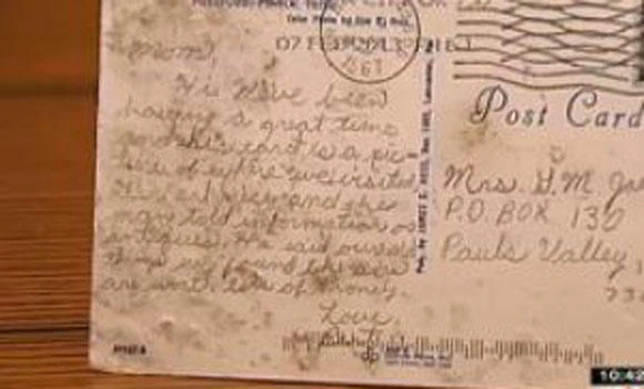 Boy’s postcard mailed in 1967 turns up in Oklahoma