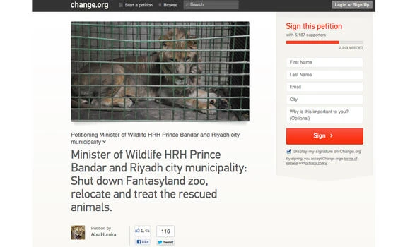 Illegal zoo in Riyadh shuttered